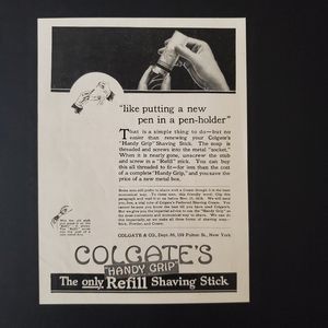 Colgate Handy Grip Shaving StickOriginal Print Magazine Advertisement Fr…